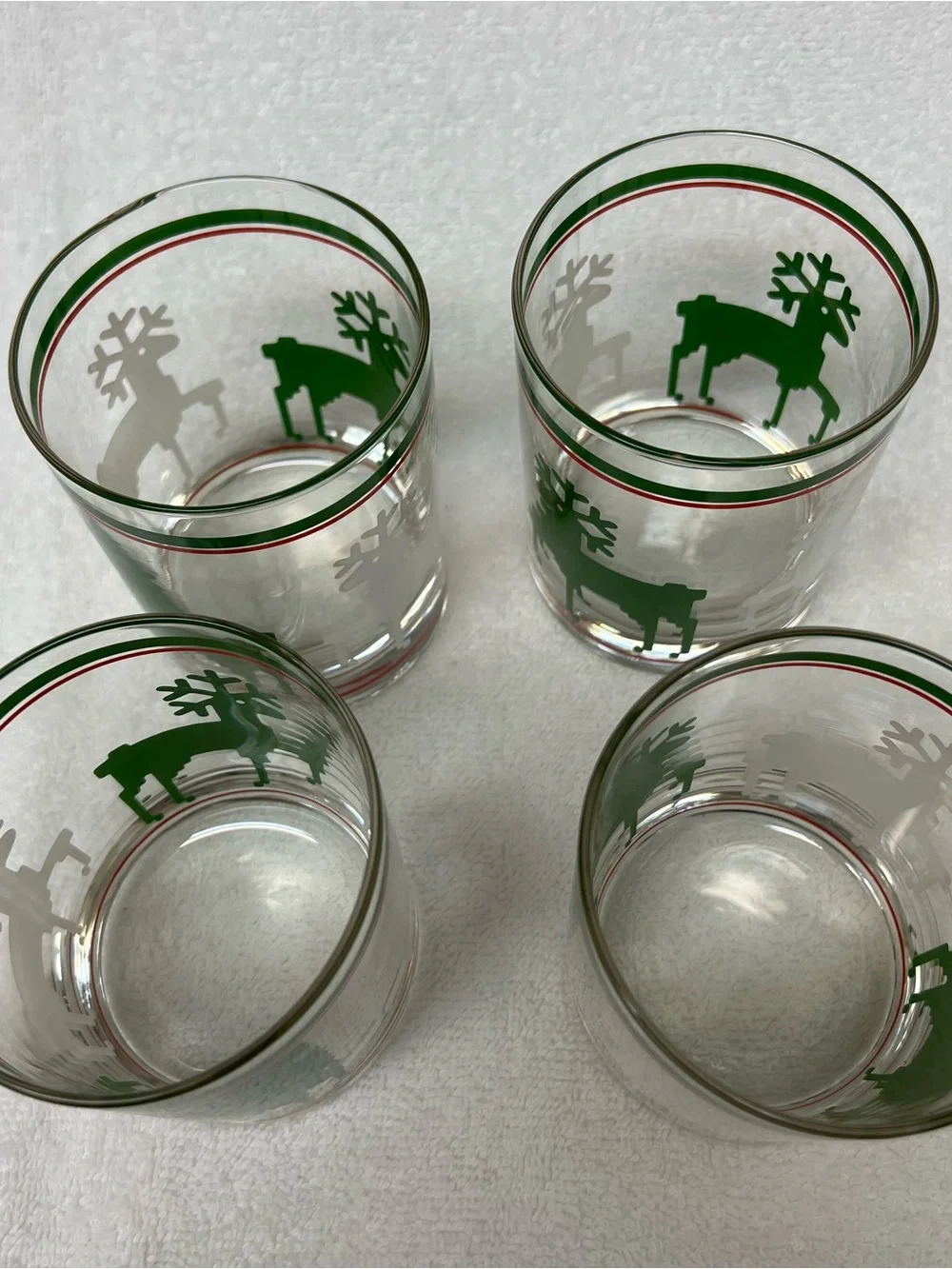 Georges Briard 14oz Glass Drinkware Vintage Barware Christmas Reindeer NIB